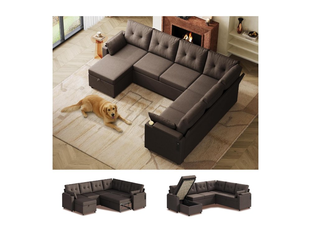 WLIVE 110'' Sectional Couches for Living Room