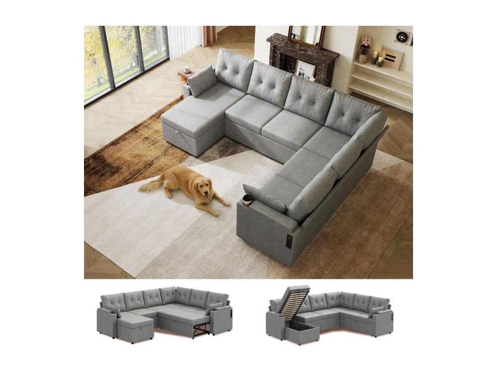 WLIVE 110'' Sectional Couches for Living Room