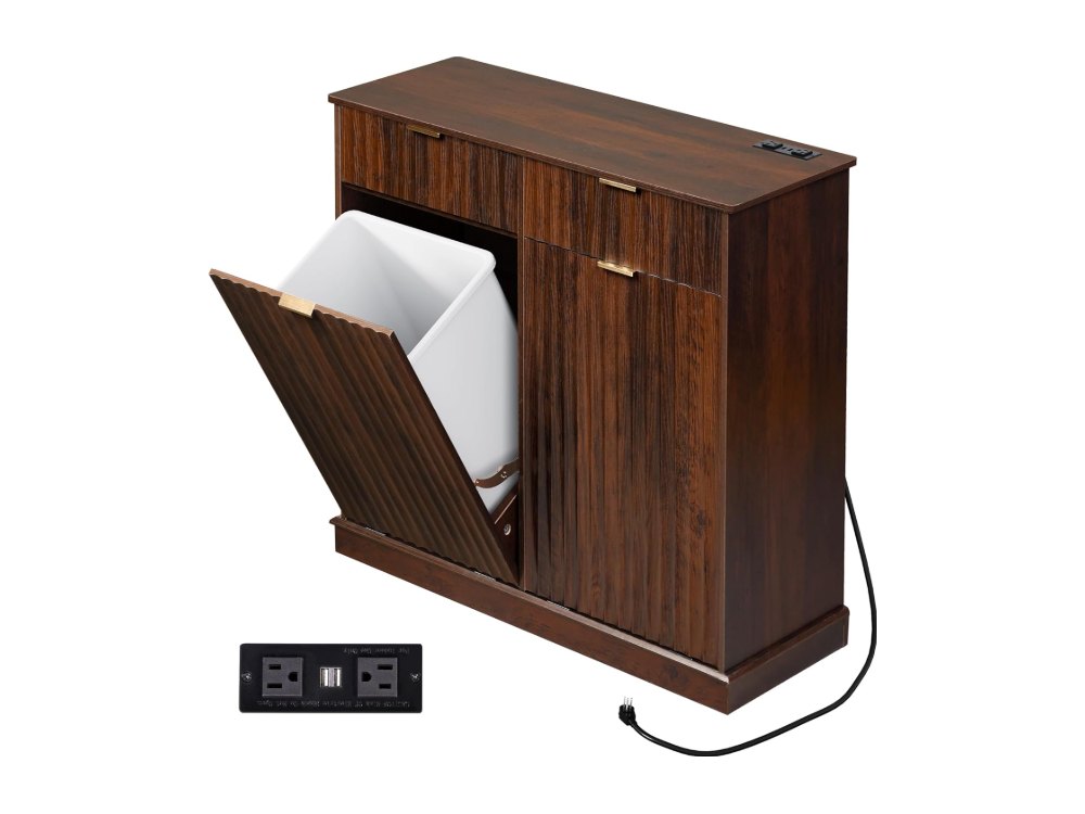 WLIVE 2 * 10 Gallon Double Tilt Out Trash Can Cabinet