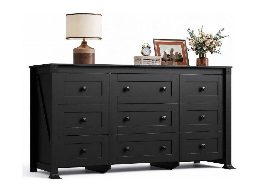 WLIVE 9 Drawer Dresser Black